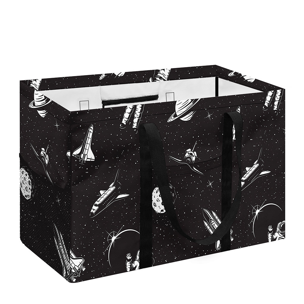 Astronaut In Space Pattern Print Utility Tote Bag