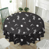 Astronaut In Space Pattern Print Waterproof Round Tablecloth