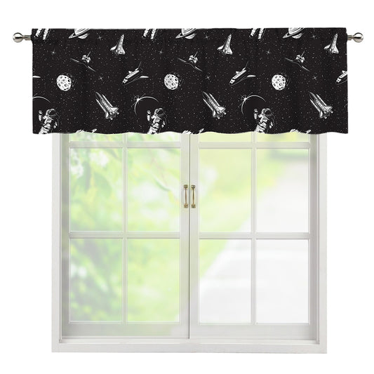 Astronaut In Space Pattern Print Window Valance