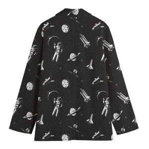 Astronaut In Space Pattern Print Women's Blazer