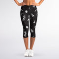 Astronaut In Space Pattern Print Women's Capri Leggings