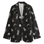 Astronaut In Space Pattern Print Women's Cotton Blazer