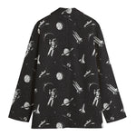 Astronaut In Space Pattern Print Women's Cotton Blazer