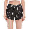 Astronaut In Space Pattern Print Women's Split Running Shorts