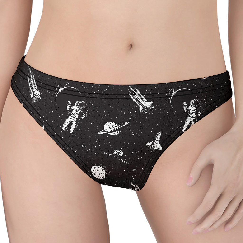 Astronaut In Space Pattern Print Women's Thong