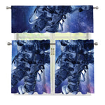 Astronaut On Space Mission Print 3 Piece Kitchen Curtains