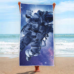 Astronaut On Space Mission Print Beach Towel