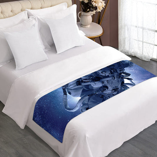 Astronaut On Space Mission Print Bed Runner
