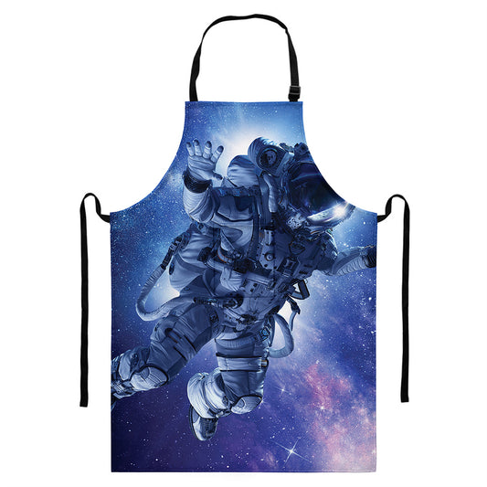 Astronaut On Space Mission Print Bib Apron With Pocket