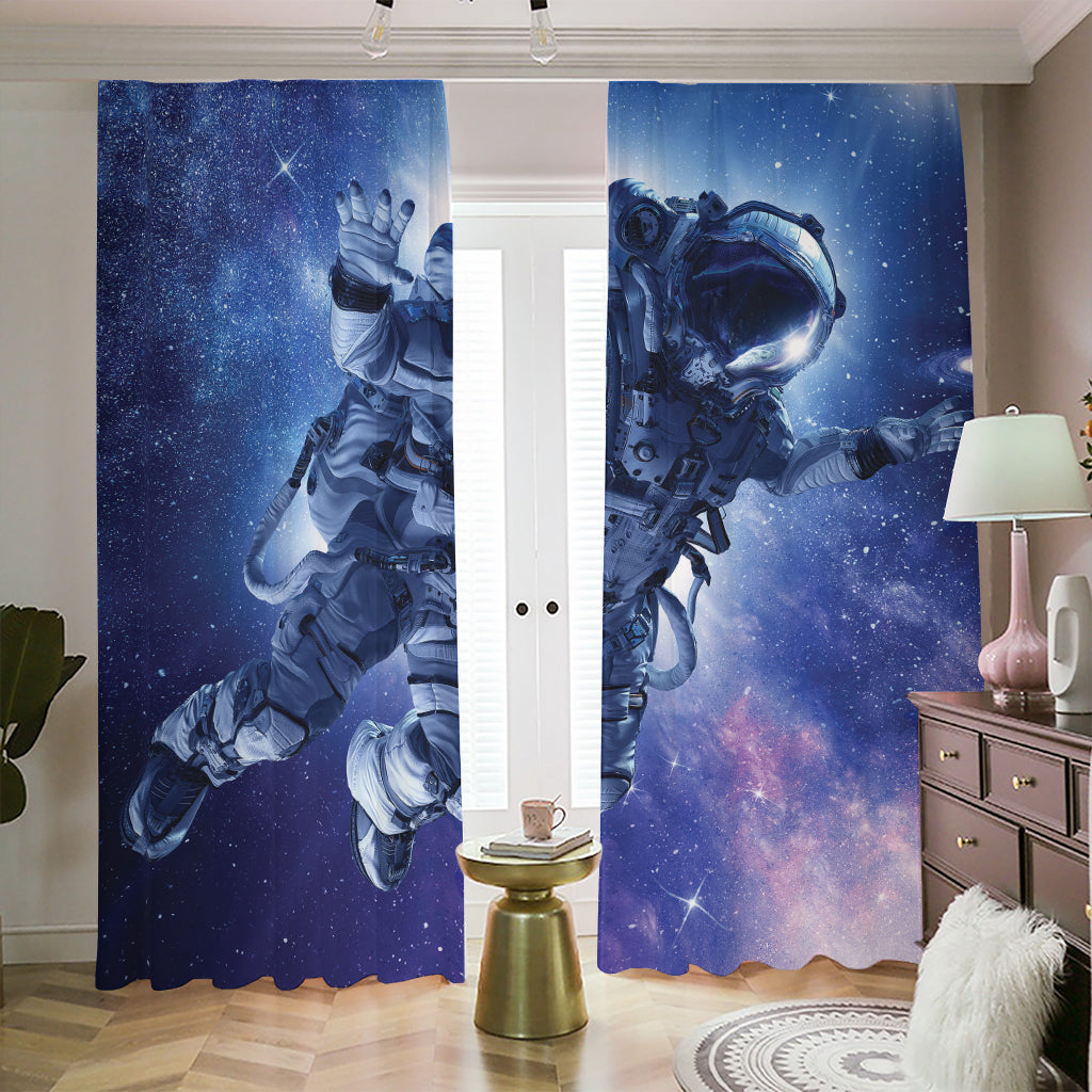 Astronaut On Space Mission Print Blackout Pencil Pleat Curtains