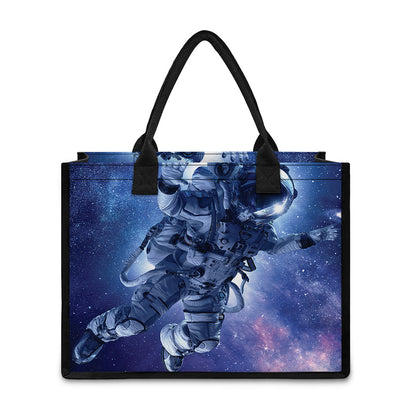 Astronaut On Space Mission Print Canvas Tote Bag