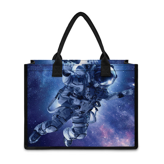 Astronaut On Space Mission Print Canvas Tote Bag