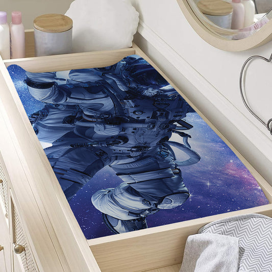 Astronaut On Space Mission Print Changing Pad Cover