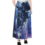 Astronaut On Space Mission Print Chiffon Maxi Skirt