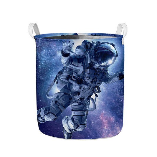 Astronaut On Space Mission Print Collapsible Laundry Basket