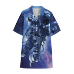 Astronaut On Space Mission Print Cotton Hawaiian Shirt
