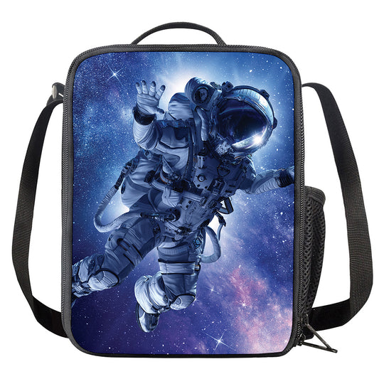 Astronaut On Space Mission Print Crossbody Lunch Bag