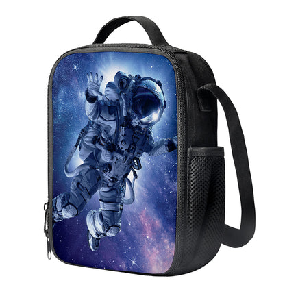Astronaut On Space Mission Print Crossbody Lunch Bag