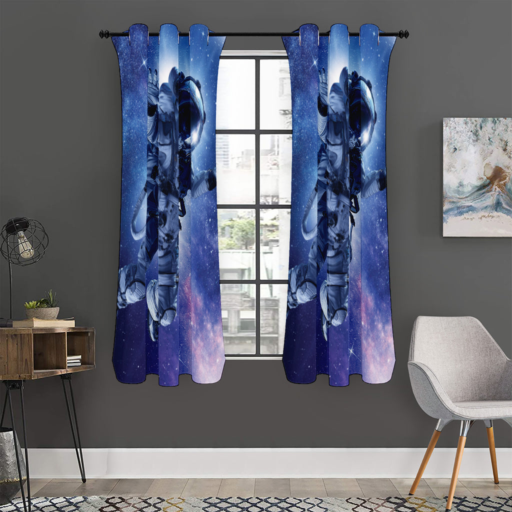 Astronaut On Space Mission Print Curtain