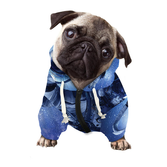 Astronaut On Space Mission Print Dog Zip Up Hoodie