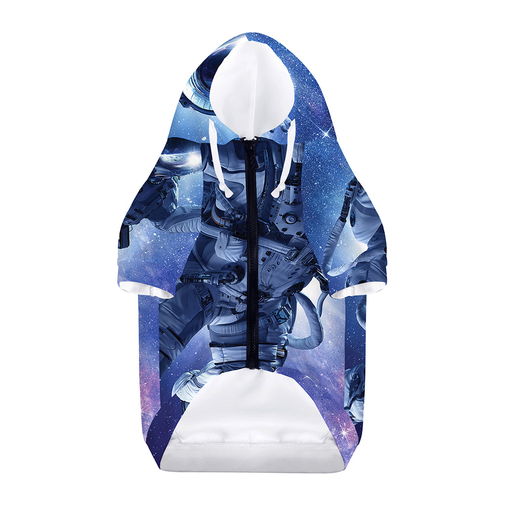 Astronaut On Space Mission Print Dog Zip Up Hoodie