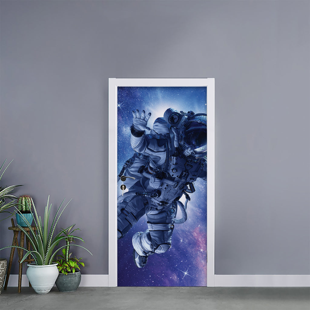 Astronaut On Space Mission Print Door Sticker