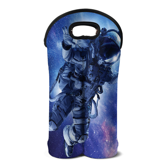 Astronaut On Space Mission Print Double Neoprene Wine Tote