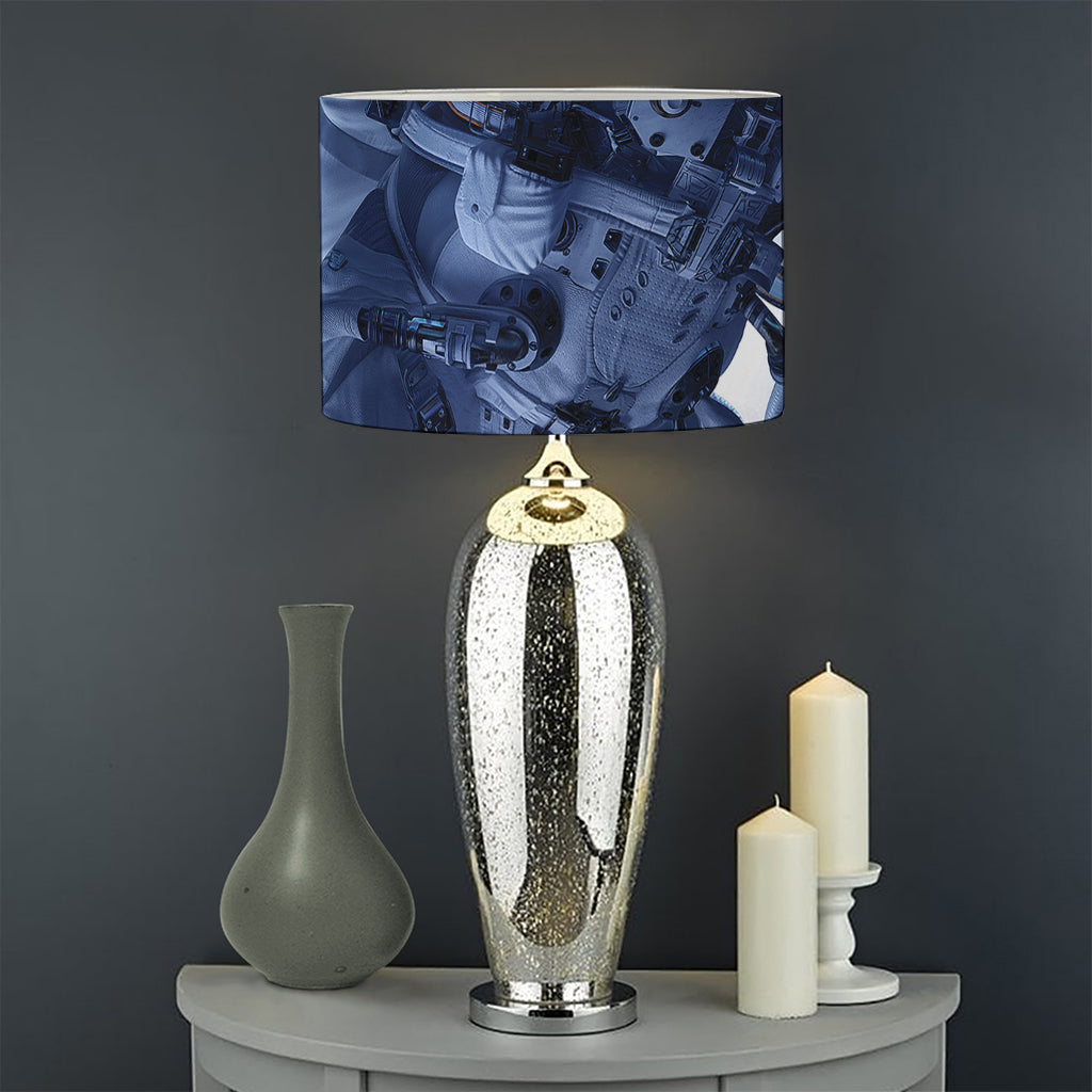 Astronaut On Space Mission Print Drum Lamp Shade