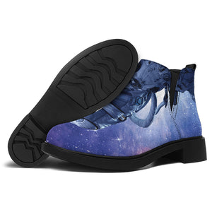 Astronaut On Space Mission Print Flat Ankle Boots