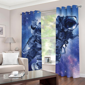 Astronaut On Space Mission Print Grommet Curtains