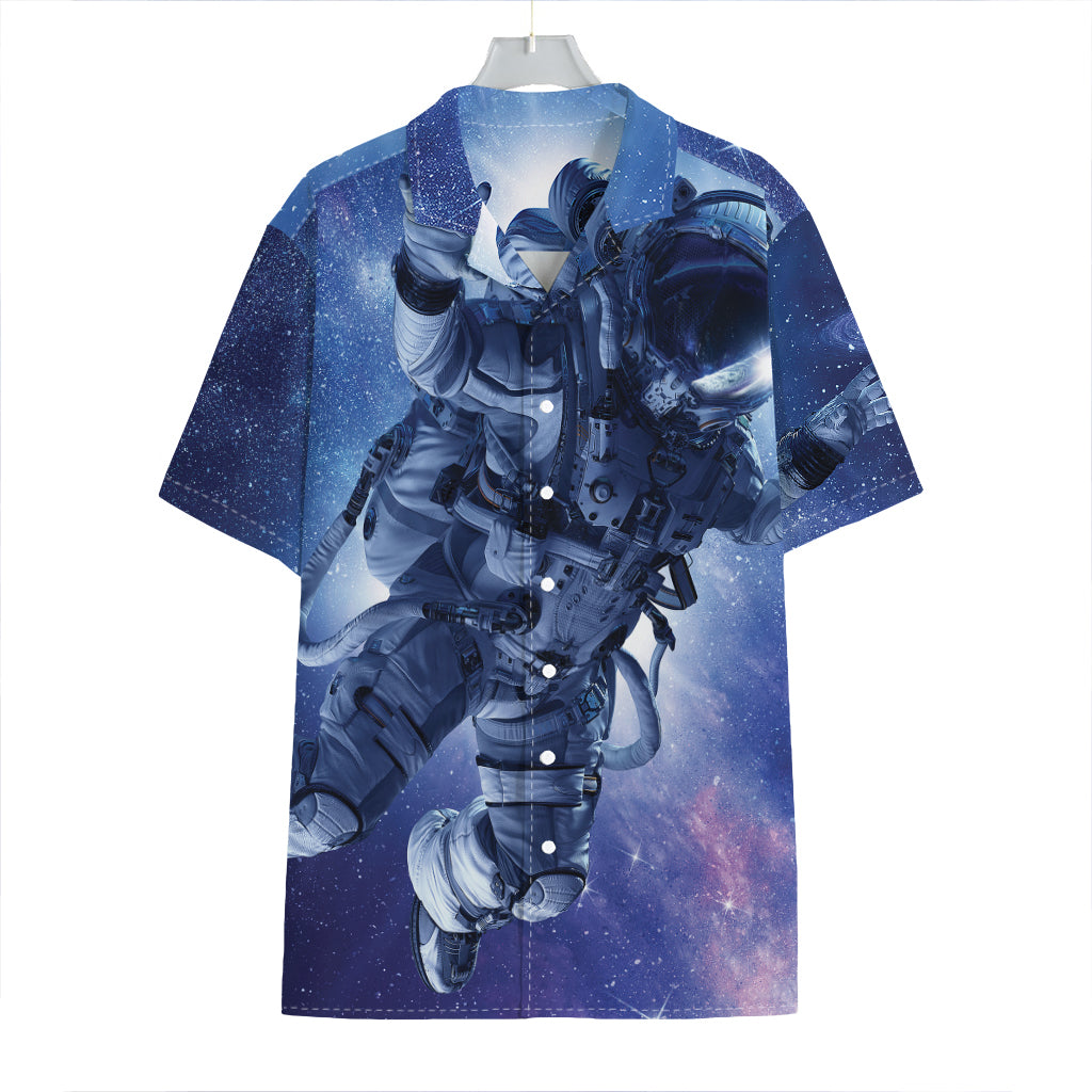 Astronaut On Space Mission Print Hawaiian Shirt
