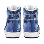 Astronaut On Space Mission Print High Top Leather Sneakers