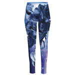 Astronaut On Space Mission Print High-Waisted Pocket Leggings