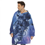 Astronaut On Space Mission Print Hoodie Blanket