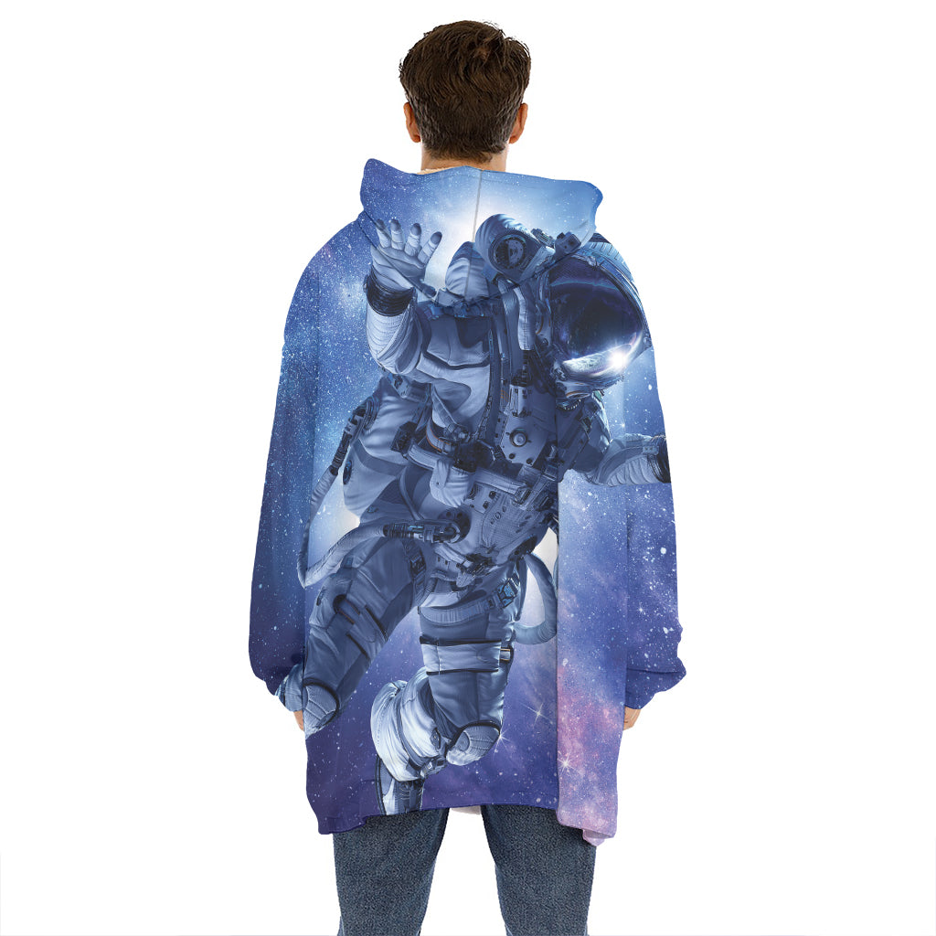 Astronaut On Space Mission Print Hoodie Blanket