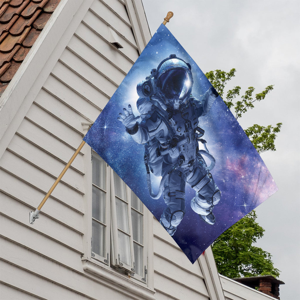 Astronaut On Space Mission Print House Flag