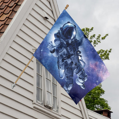 Astronaut On Space Mission Print House Flag