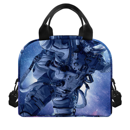 Astronaut On Space Mission Print Insulated Lunch Bag