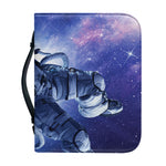 Astronaut On Space Mission Print Leather Bible Cover