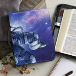 Astronaut On Space Mission Print Leather Bible Cover