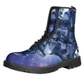 Astronaut On Space Mission Print Lace-Up Boots