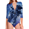 Astronaut On Space Mission Print Long Sleeve Swimsuit