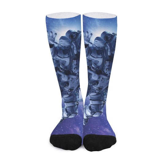 Astronaut On Space Mission Print Long Socks