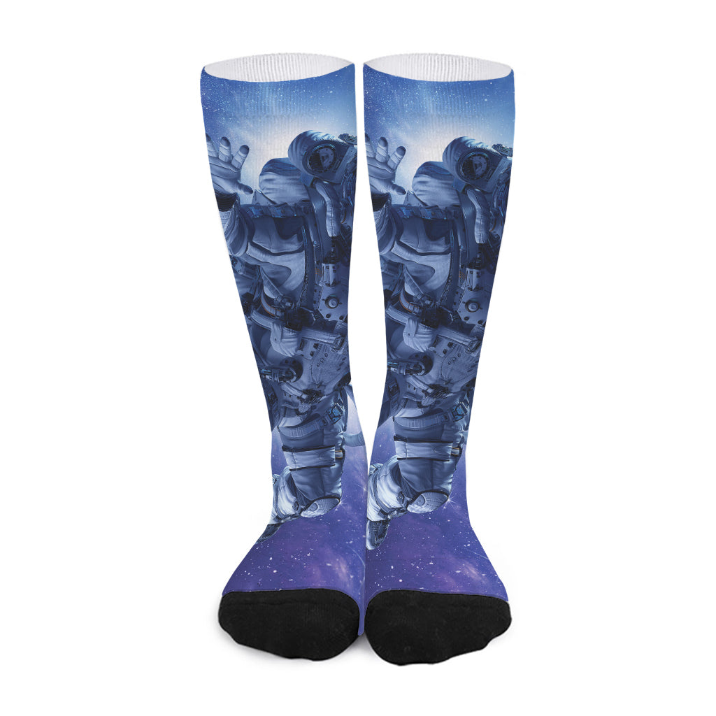 Astronaut On Space Mission Print Long Socks