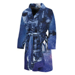 Astronaut On Space Mission Print Men's Bathrobe