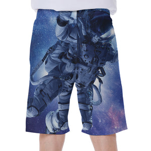 Astronaut On Space Mission Print Men's Beach Shorts