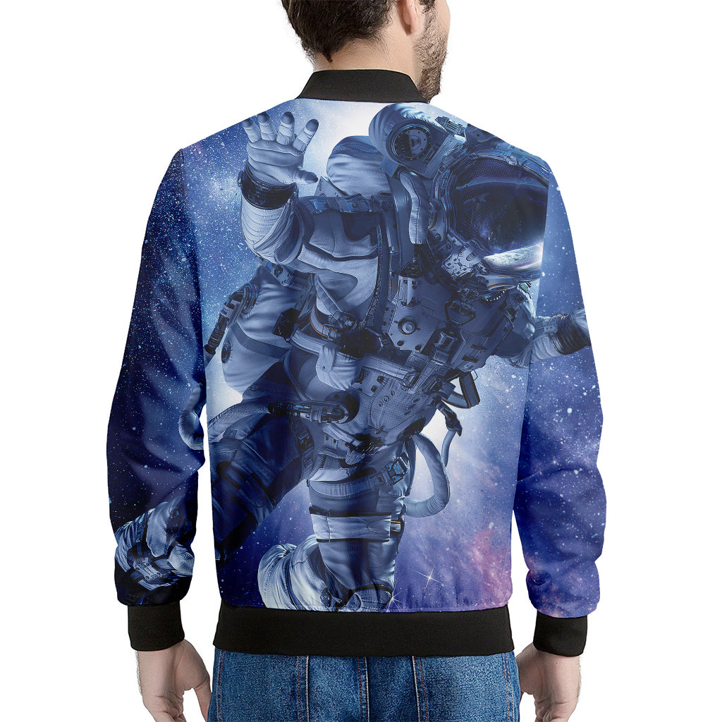 Astronaut On Space Mission Print Men's Bomber Jacket