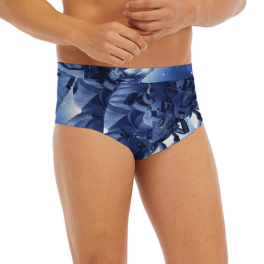 Astronaut On Space Mission Print Men's Briefs