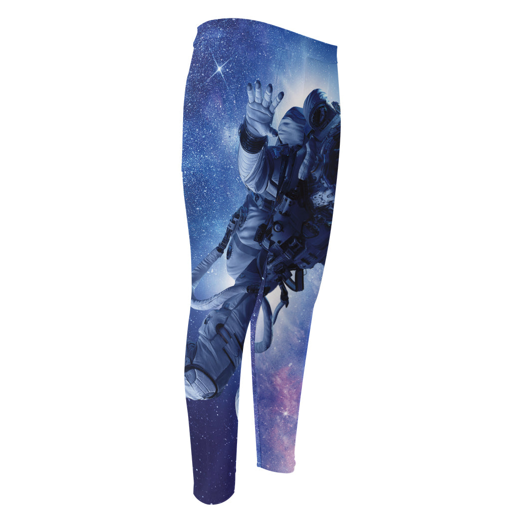 Astronaut On Space Mission Print Men's Compression Pants