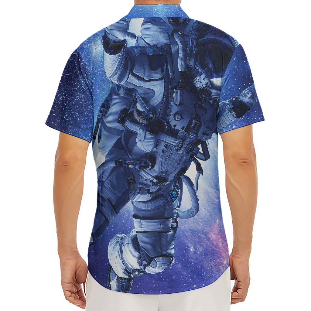 Astronaut On Space Mission Print Men's Deep V-Neck Shirt